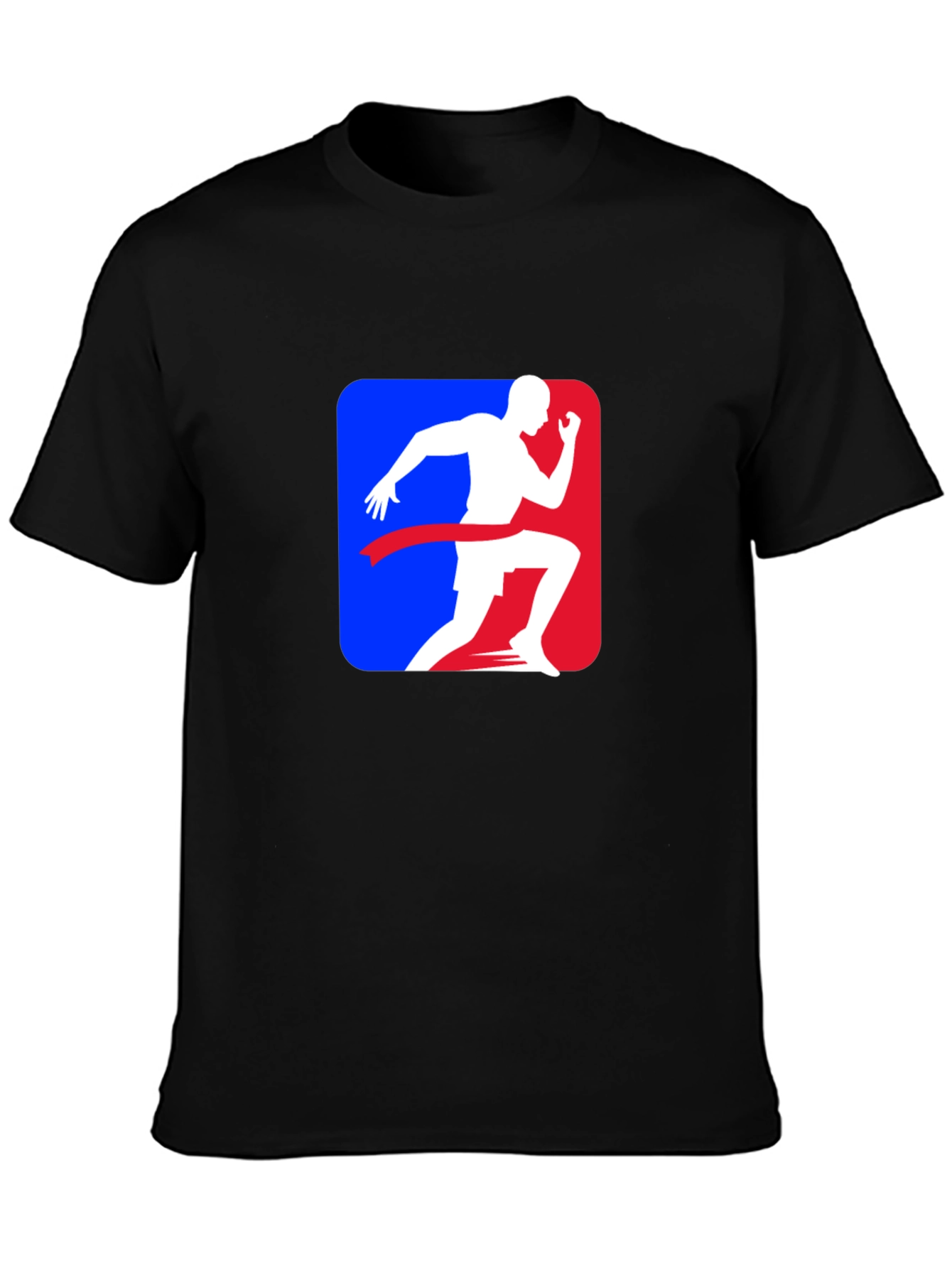 Runners Finish Line Graphic Tee - Black Cotton Blend Shirt