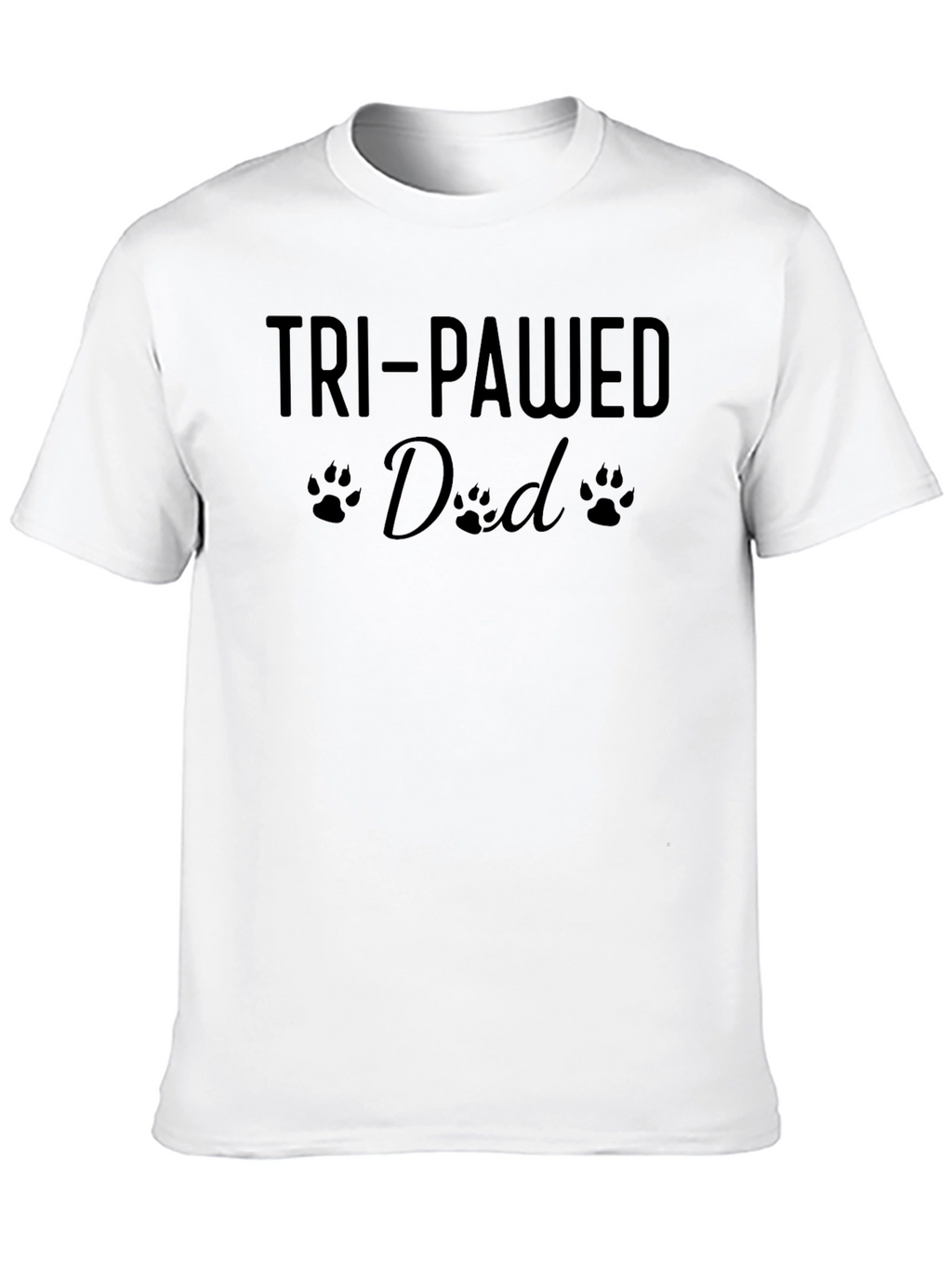 Tri-Pawed Dad T-Shirt - Black Graphic Tee