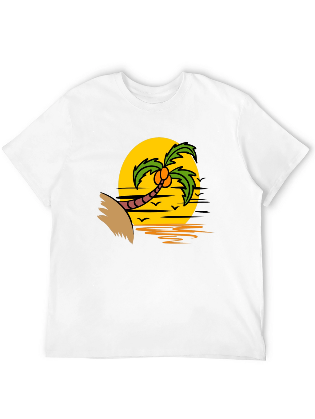 Tropical Sunset Palm Tree Graphic T-Shirt