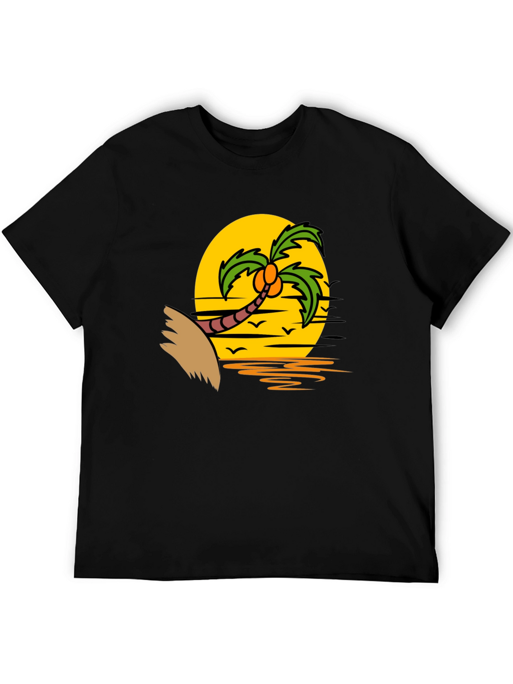 Tropical Sunset Palm Tree Graphic T-Shirt