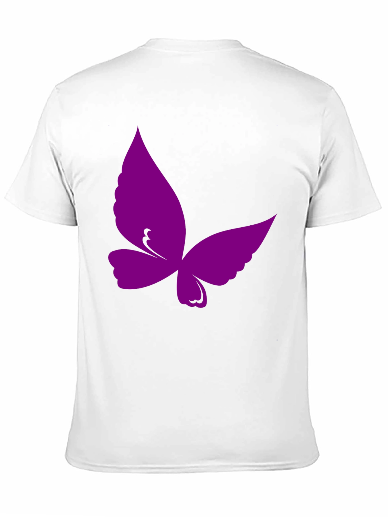 Purple Butterfly Graphic Black T-Shirt