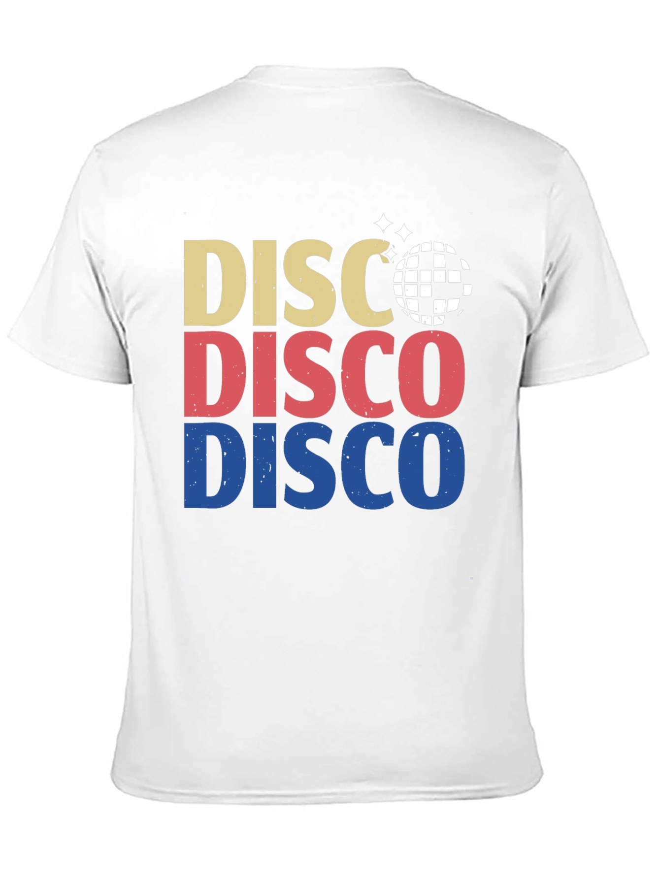 Retro Disco Ball Graphic Tee - Black Cotton T-Shirt