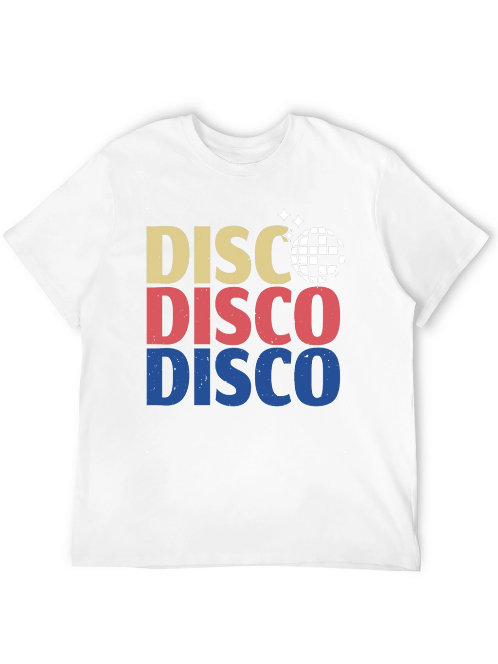 Retro Disco Ball Graphic Tee - Black Cotton T-Shirt