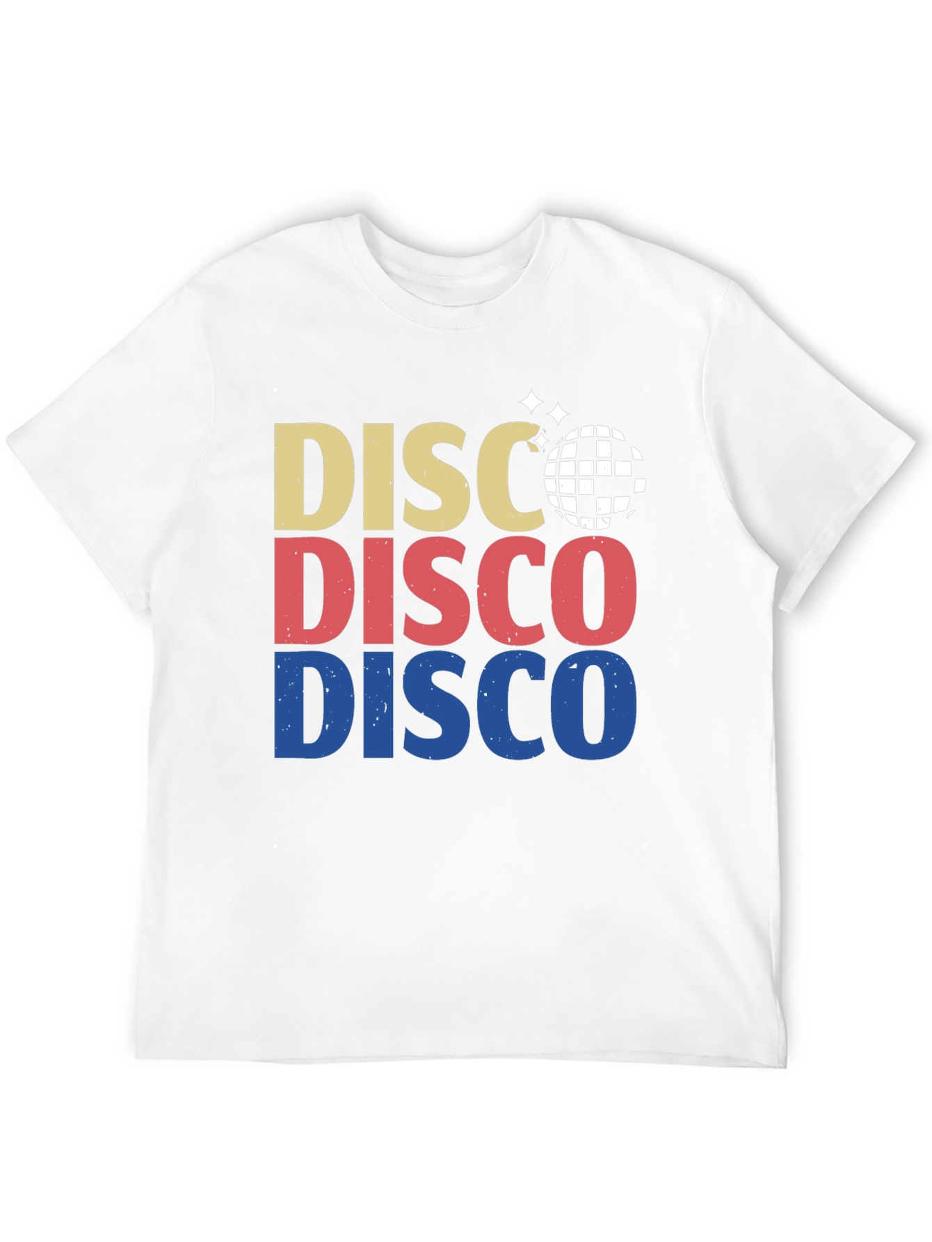 Retro Disco Ball Graphic Tee - Black Cotton T-Shirt