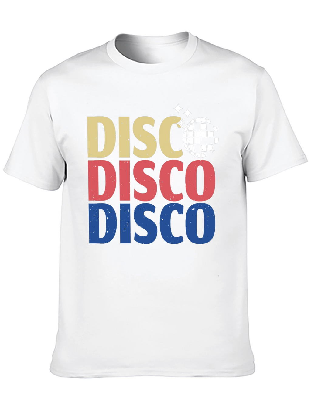 Retro Disco Ball Graphic Tee - Black Cotton T-Shirt