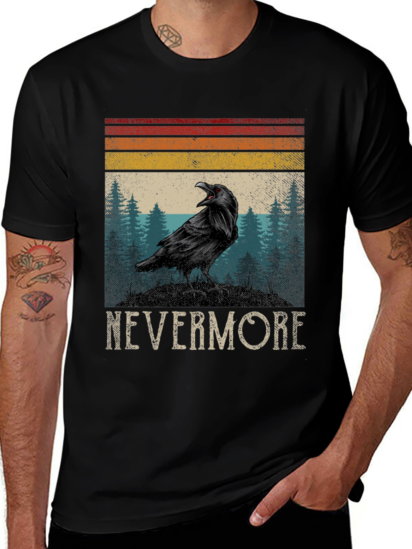 Nevermore Raven Graphic Tee - Edgar Allan Poe Shirt