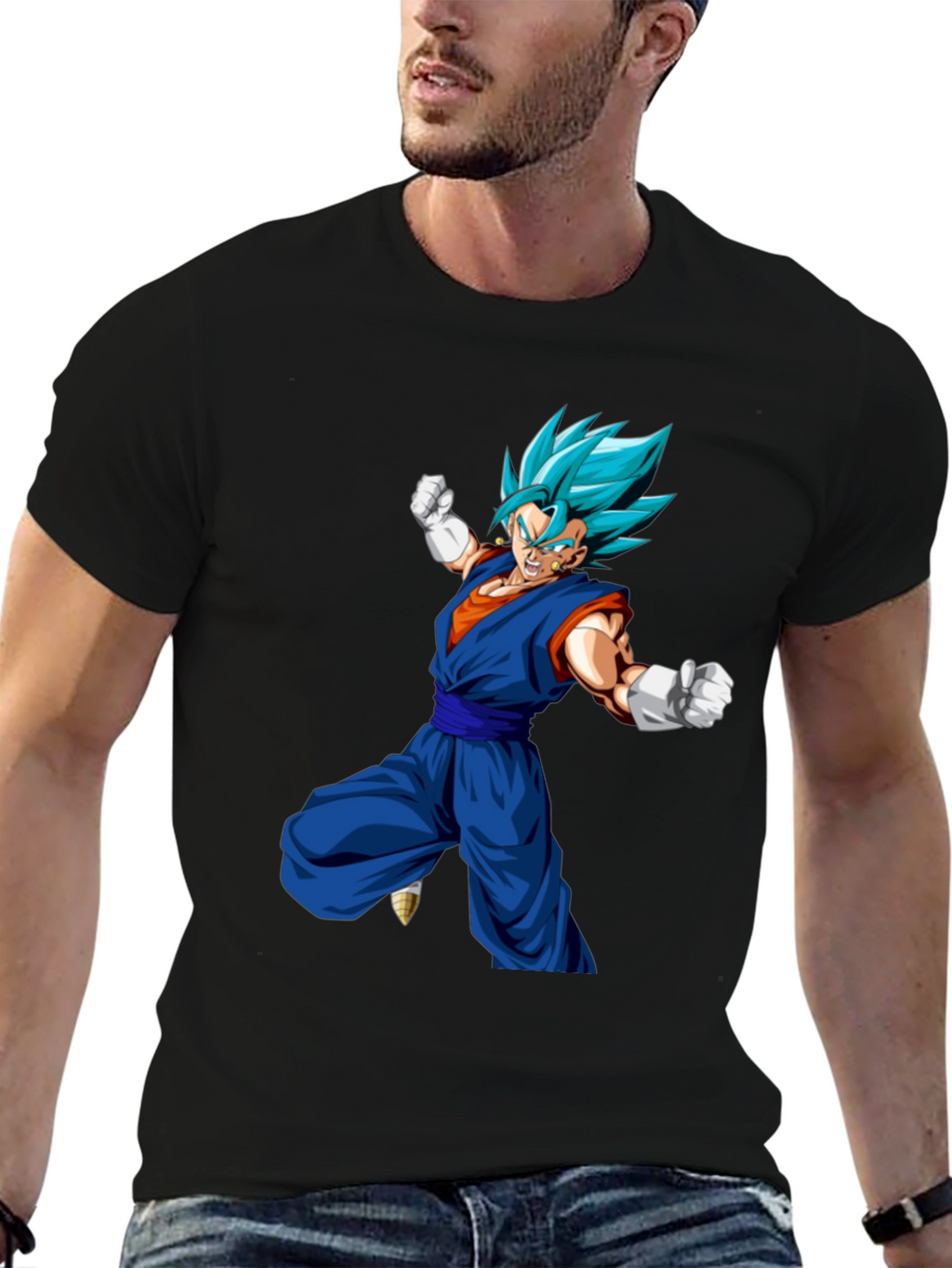 Dragon Ball Z Vegito Graphic Print Black T-Shirt