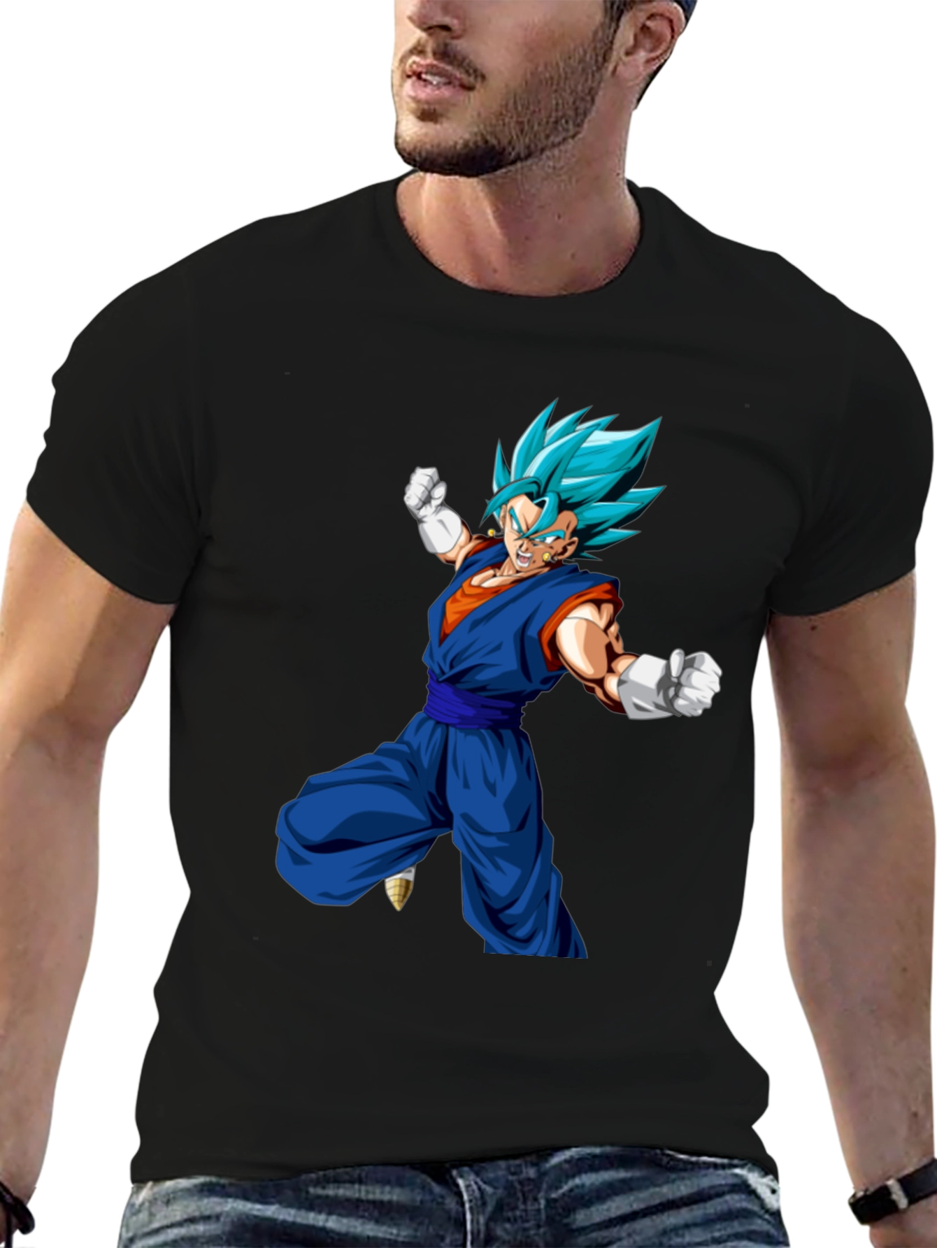 Dragon Ball Z Vegito Graphic Print Black T-Shirt