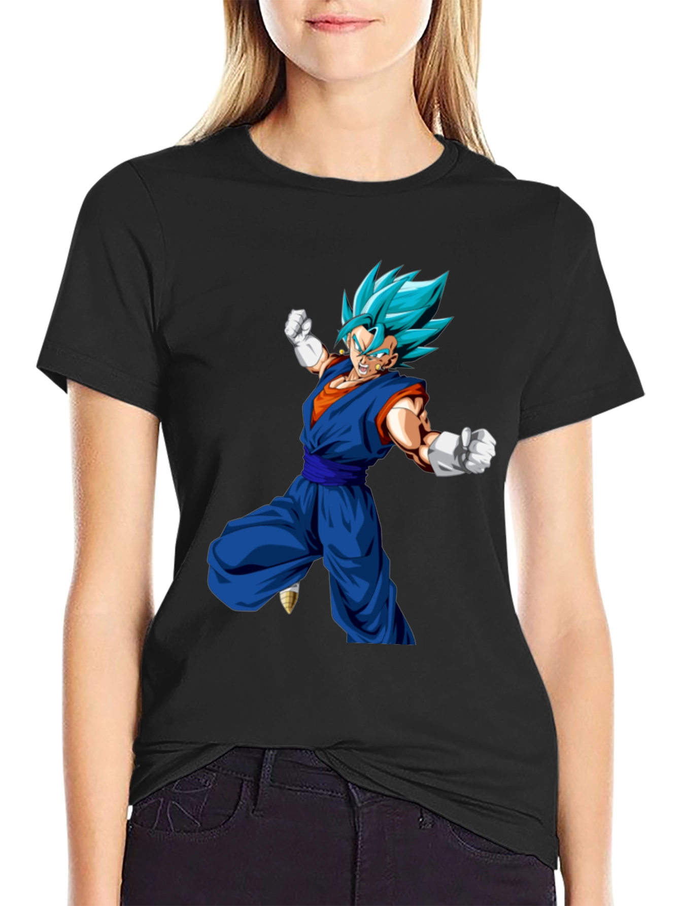 Dragon Ball Z Vegito Graphic Print Black T-Shirt