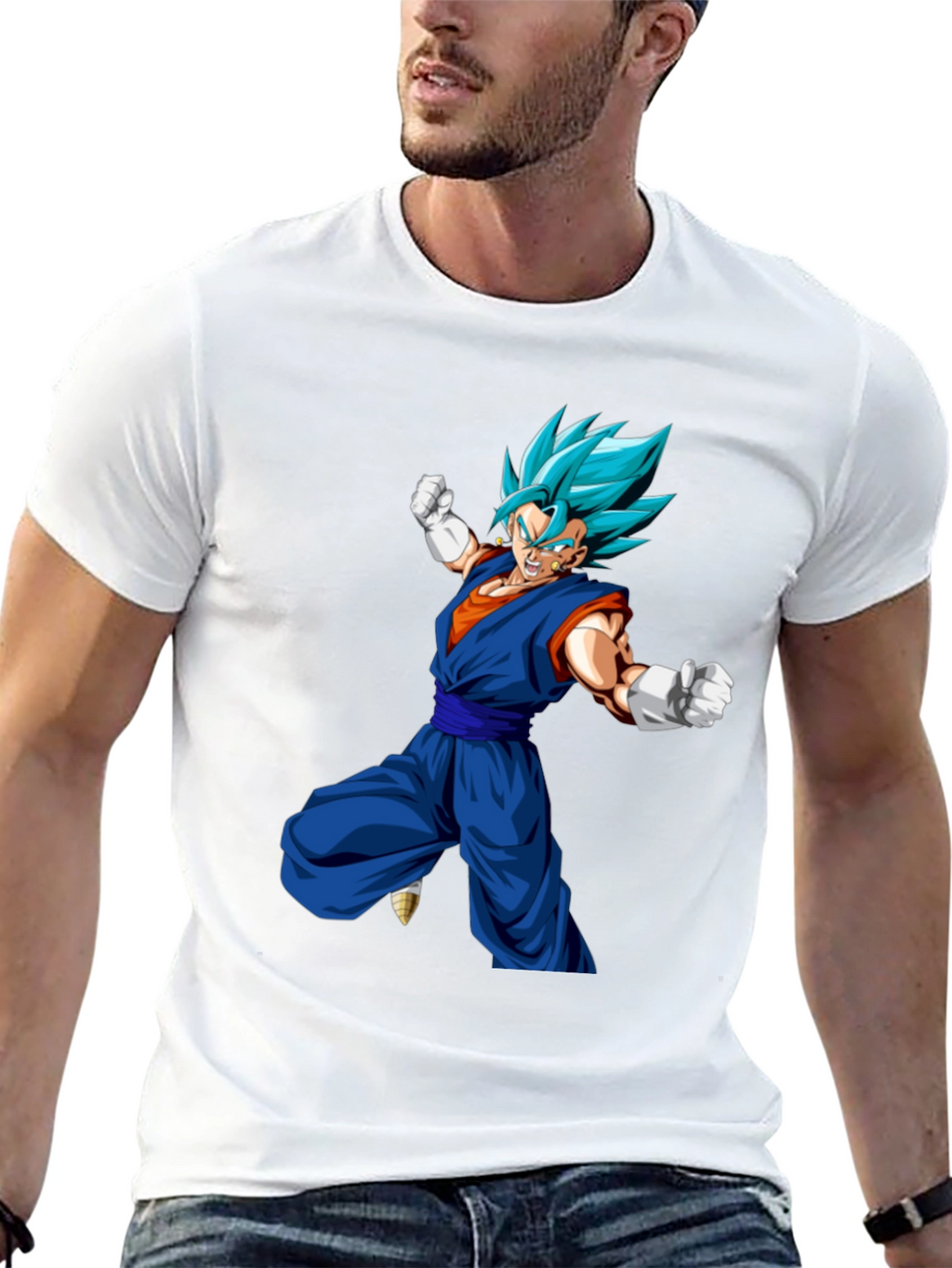 Dragon Ball Z Vegito Graphic Print Black T-Shirt