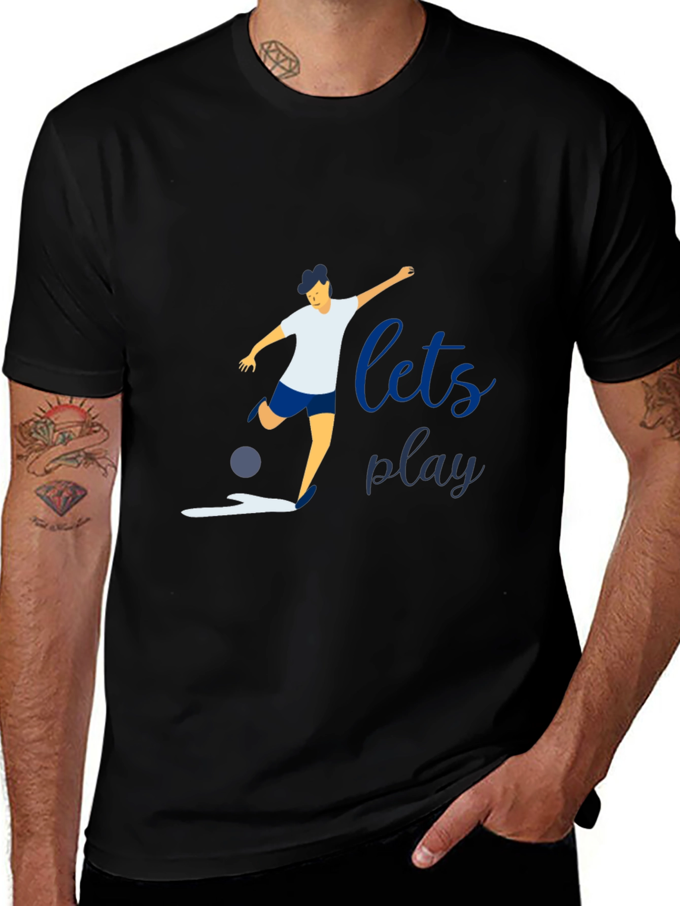 Lets Play Graphic Tee - Black Short Sleeve T-Shirt