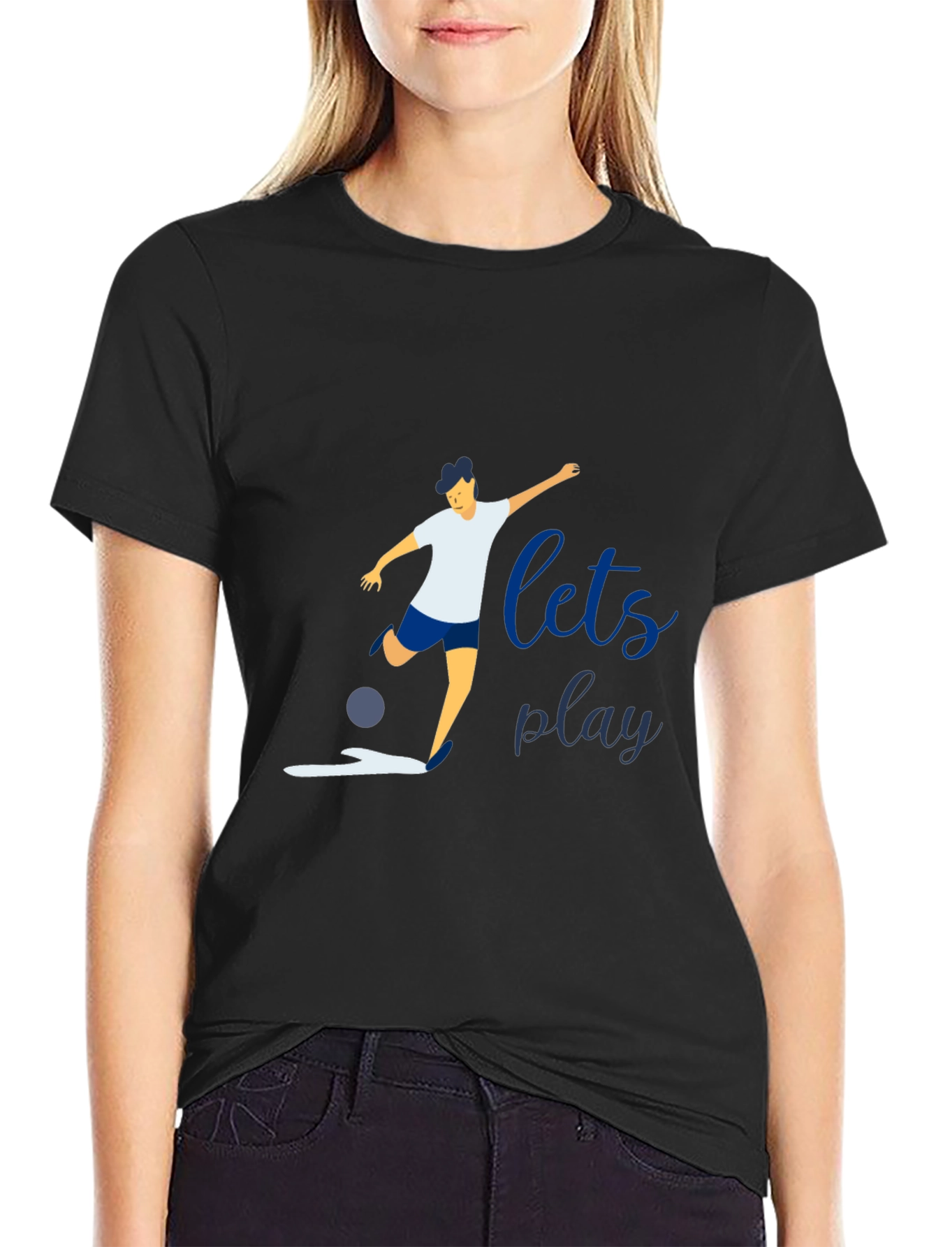 Lets Play Graphic Tee - Black Short Sleeve T-Shirt