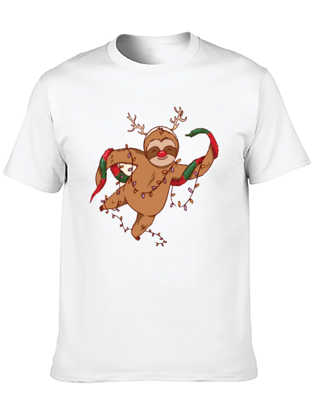 Holiday Sloth T-Shirt - Christmas Antlers