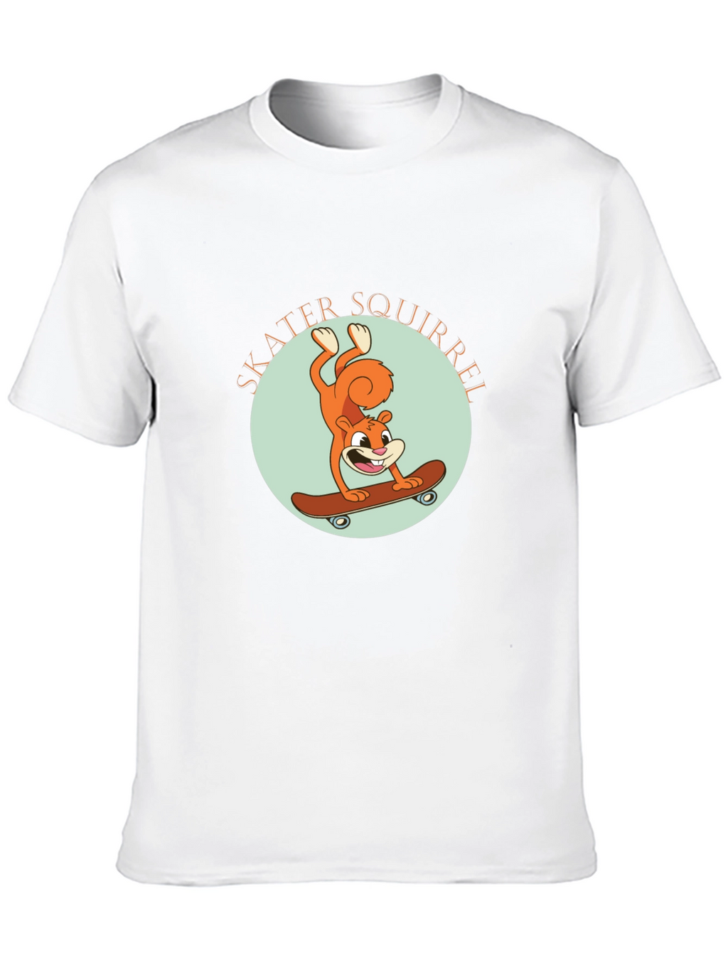 Skater Squirrel Black Graphic Tee