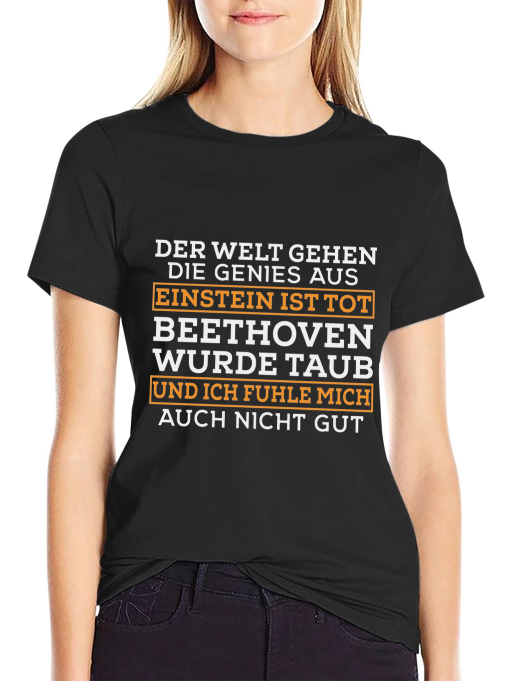 Funny Genius T-Shirt Einstein Beethoven Humor Tee