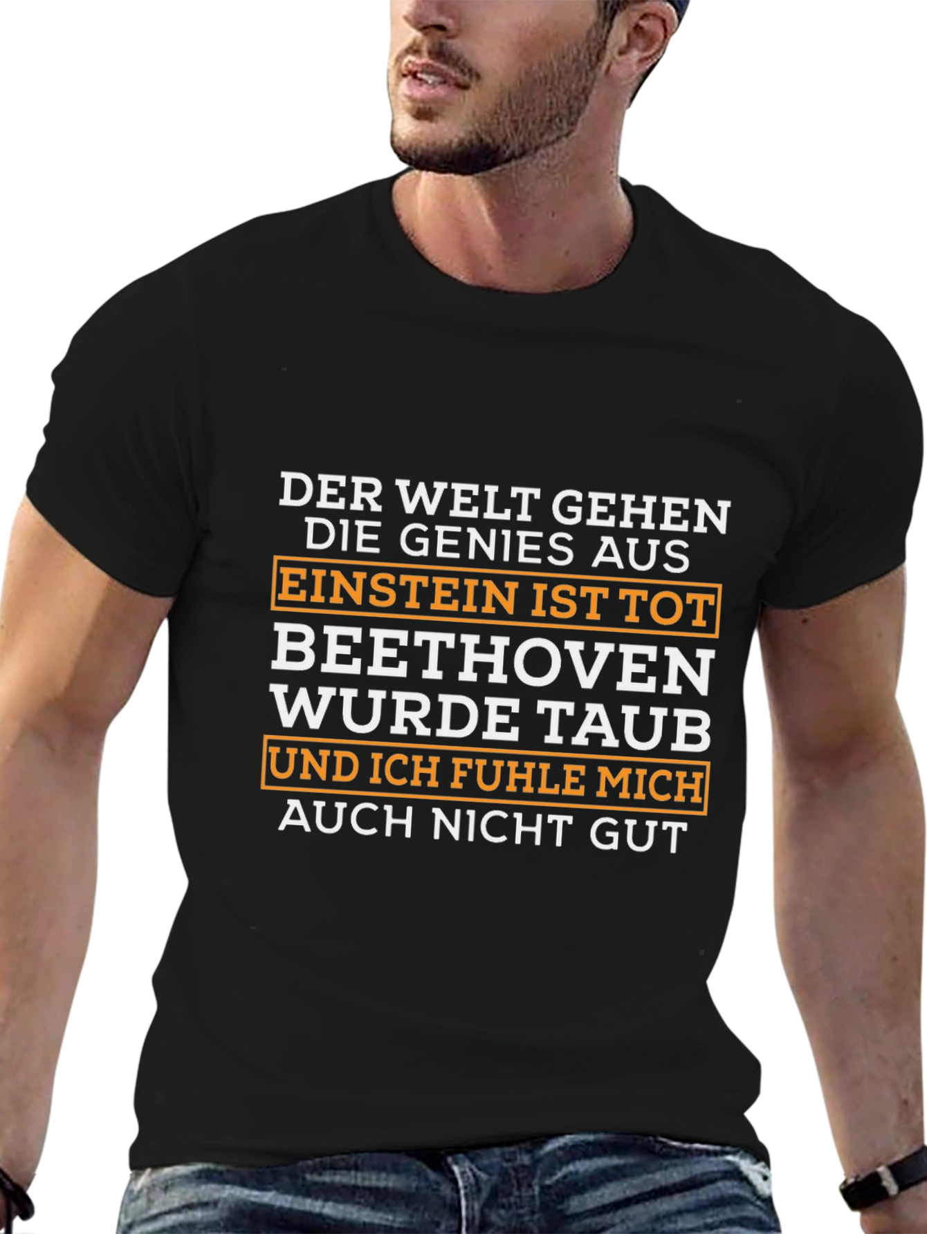 Funny Genius T-Shirt Einstein Beethoven Humor Tee