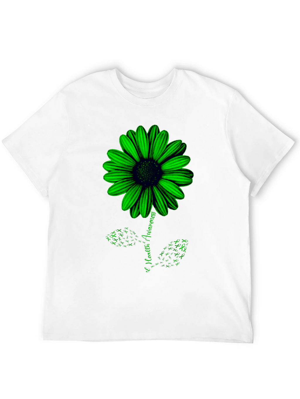 Green Sunflower T-Shirt: Mental Health Awareness