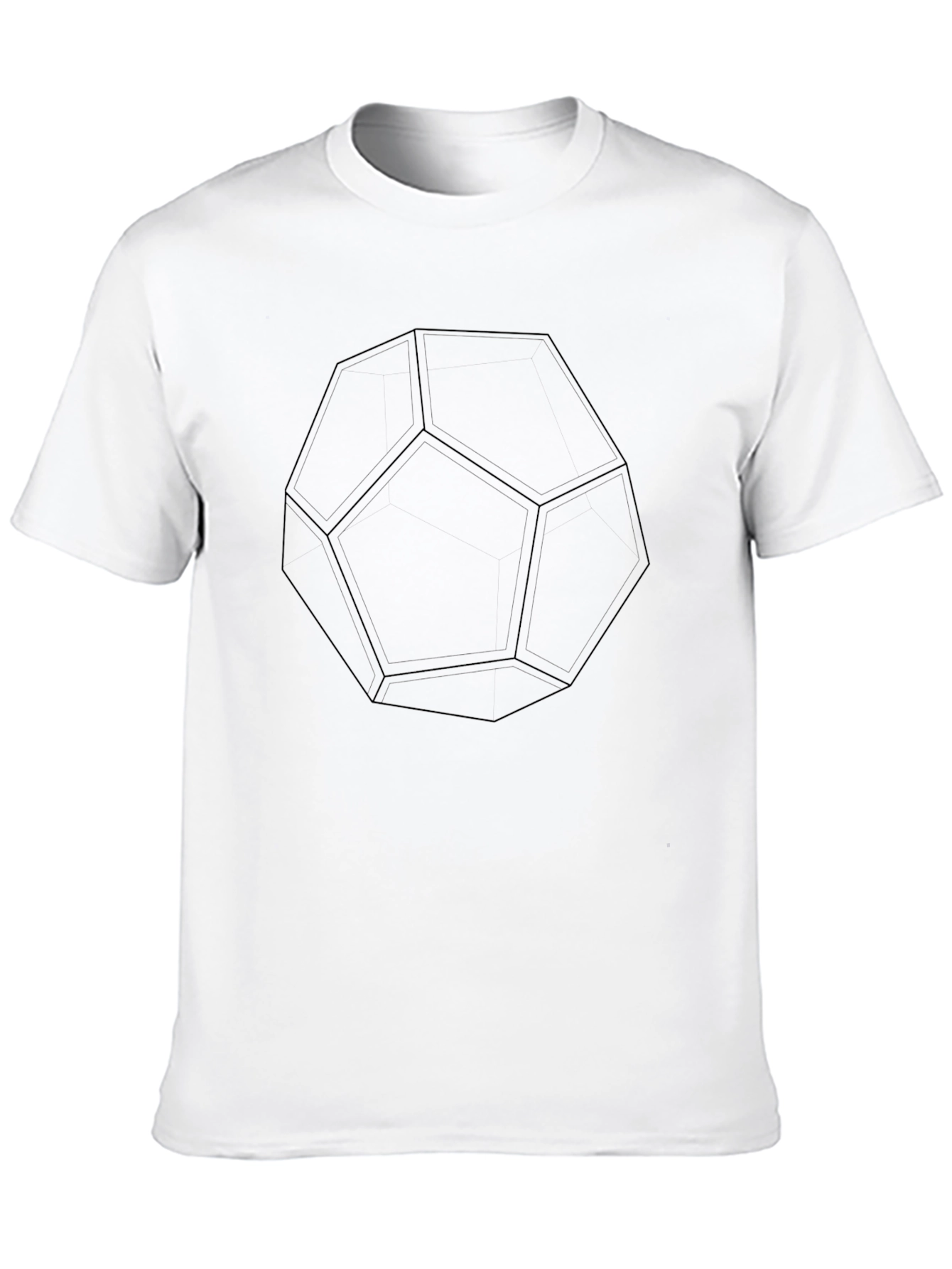 Geometric Solid Black T-Shirt
