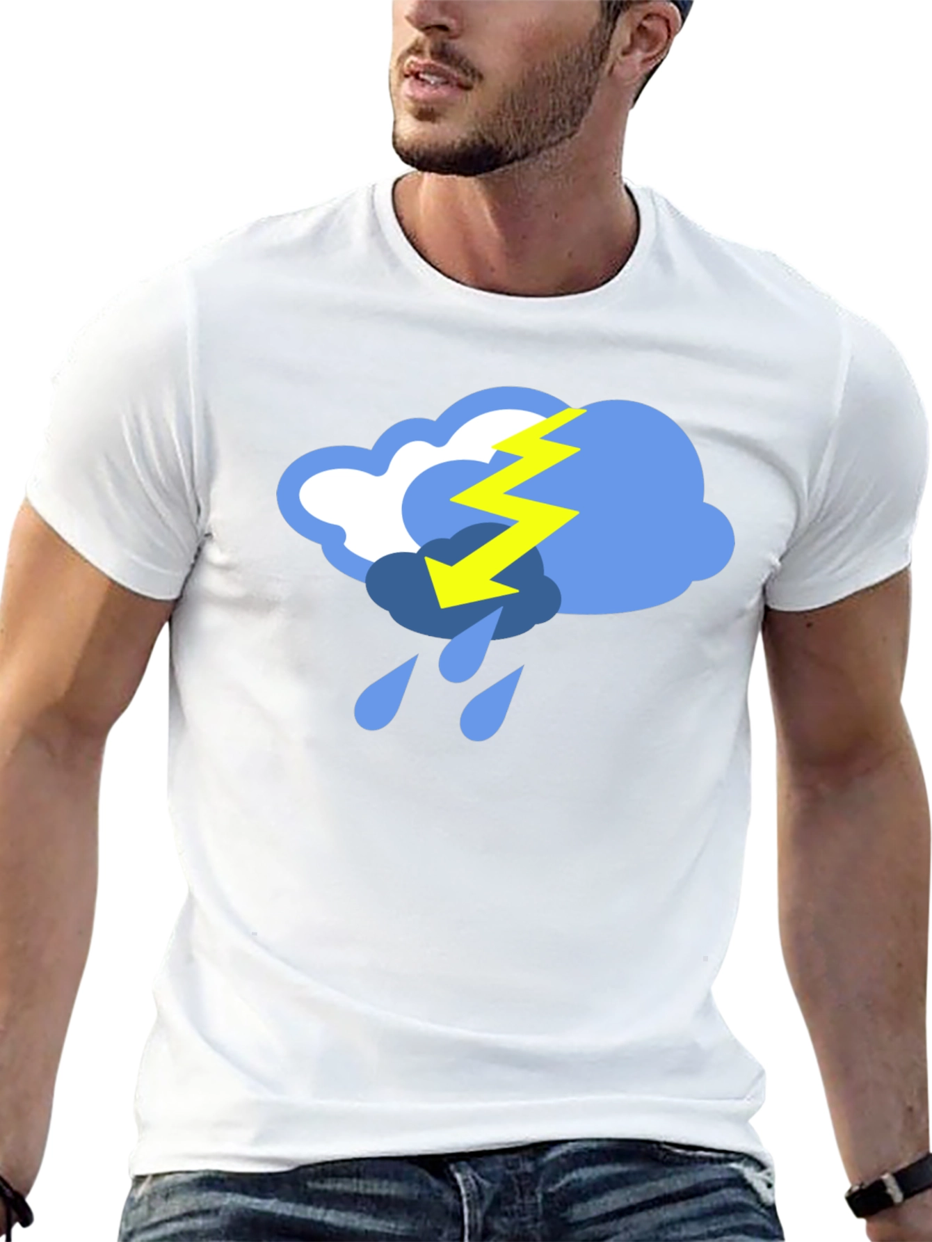 Stormy Weather Graphic Tee - Black Cotton T-Shirt