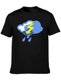 Stormy Weather Graphic Tee - Black Cotton T-Shirt