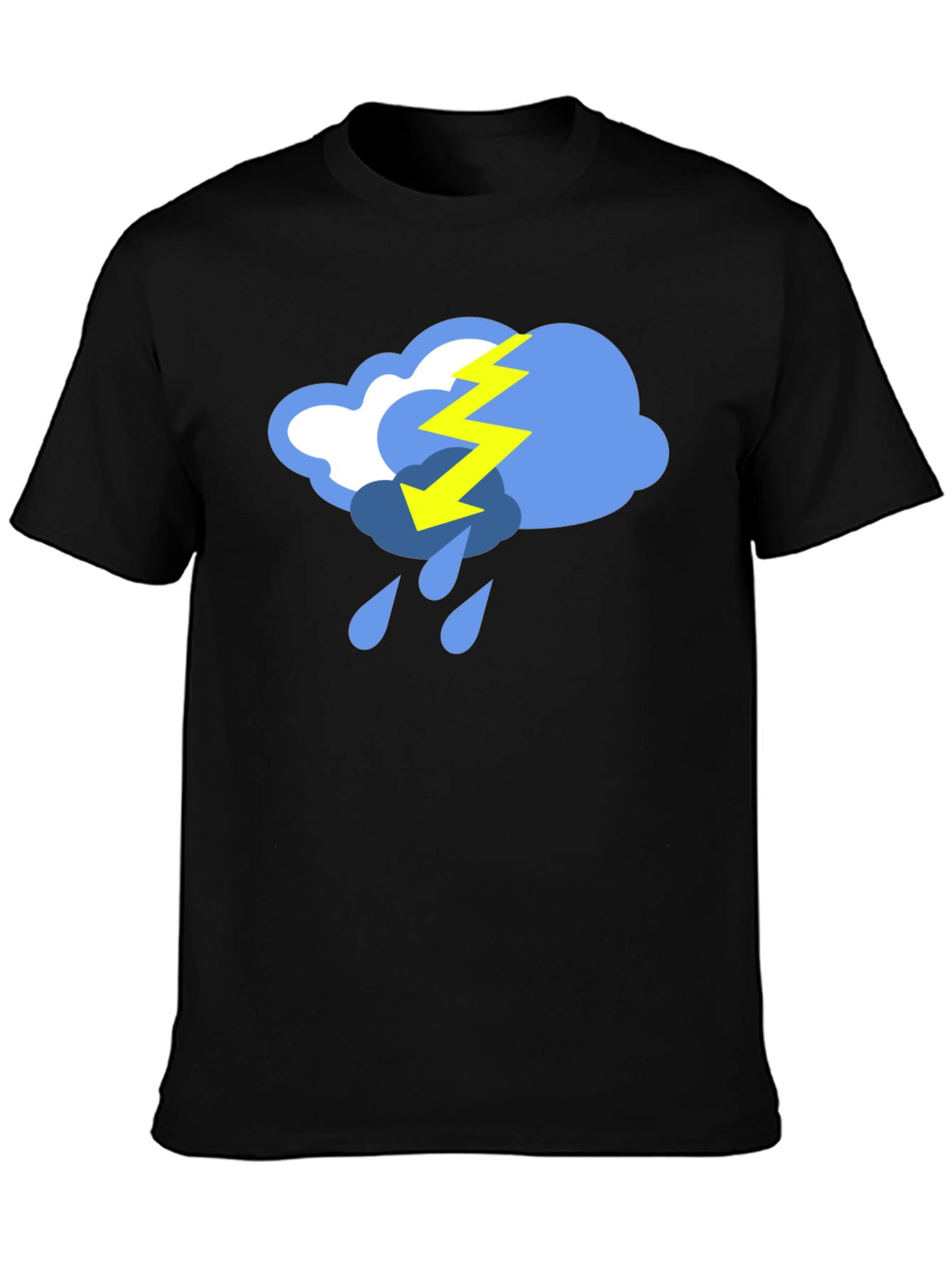 Stormy Weather Graphic Tee - Black Cotton T-Shirt