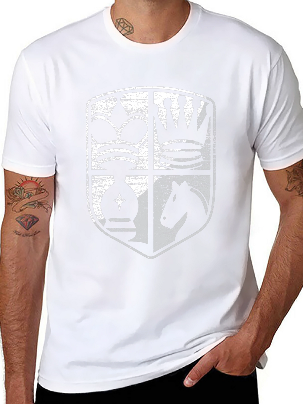 Chess Piece Shield Graphic T-Shirt