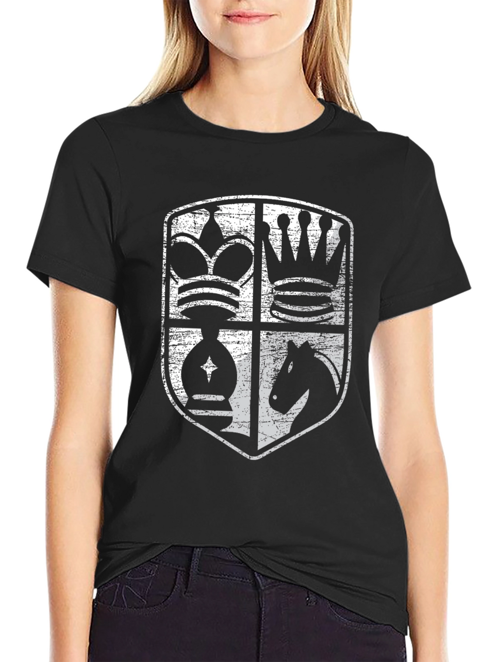 Chess Piece Shield Graphic T-Shirt