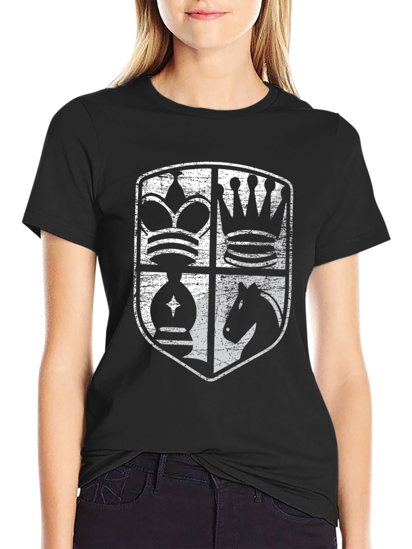 Chess Piece Shield Graphic T-Shirt