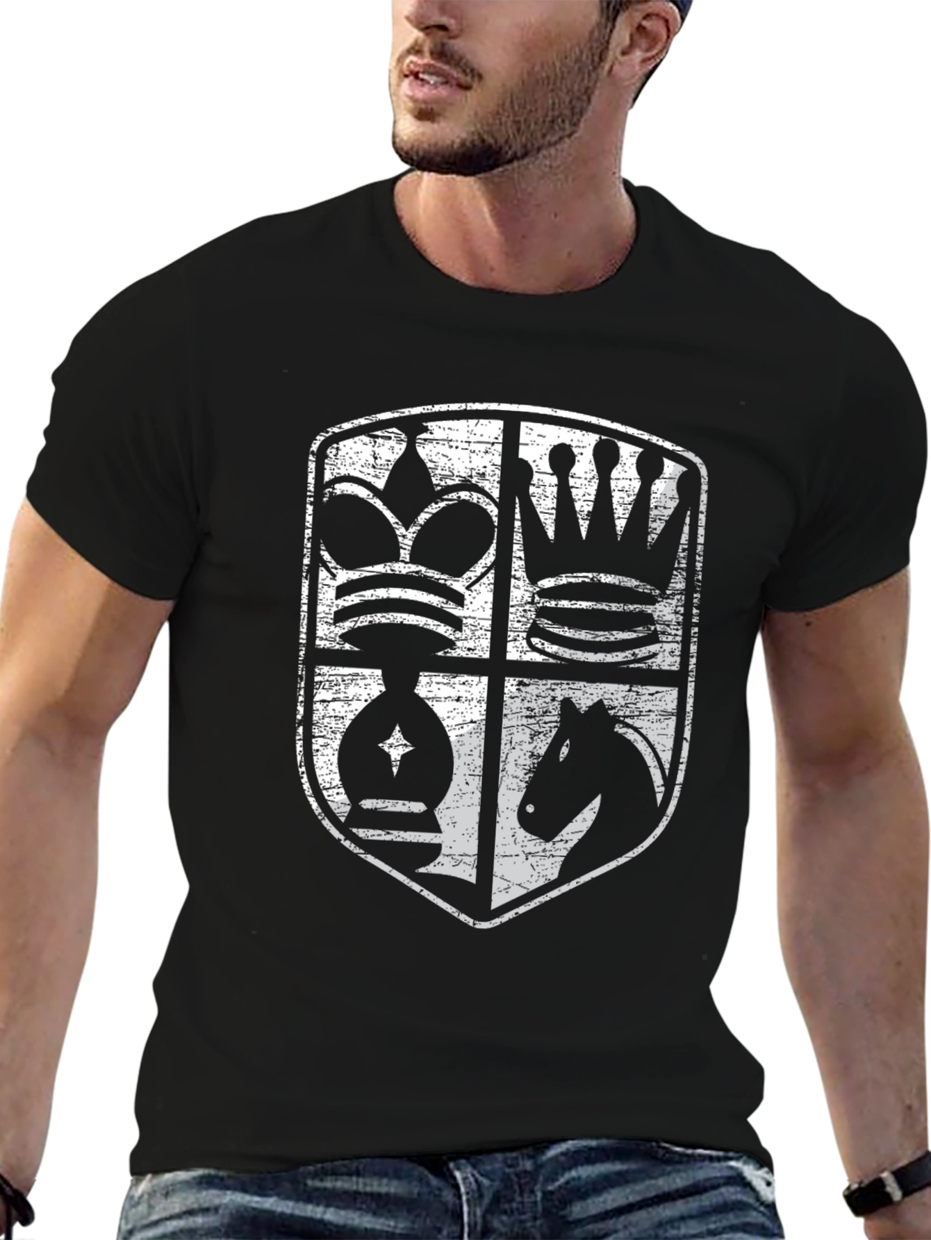 Chess Piece Shield Graphic T-Shirt
