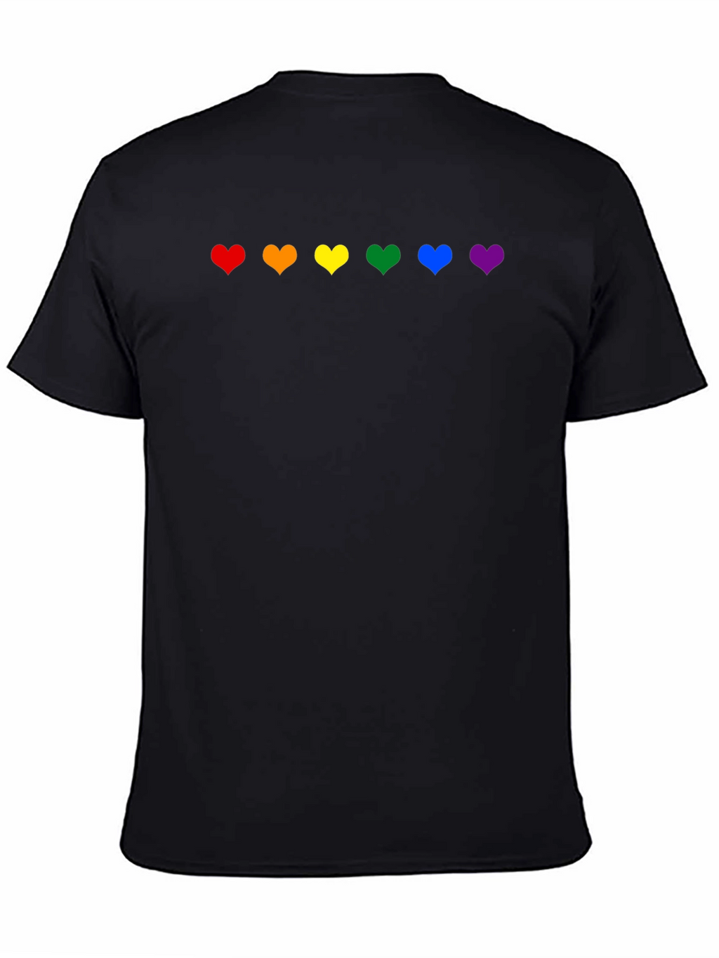 Rainbow Hearts Pride T-Shirt - Black