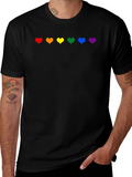 Rainbow Hearts Pride T-Shirt - Black