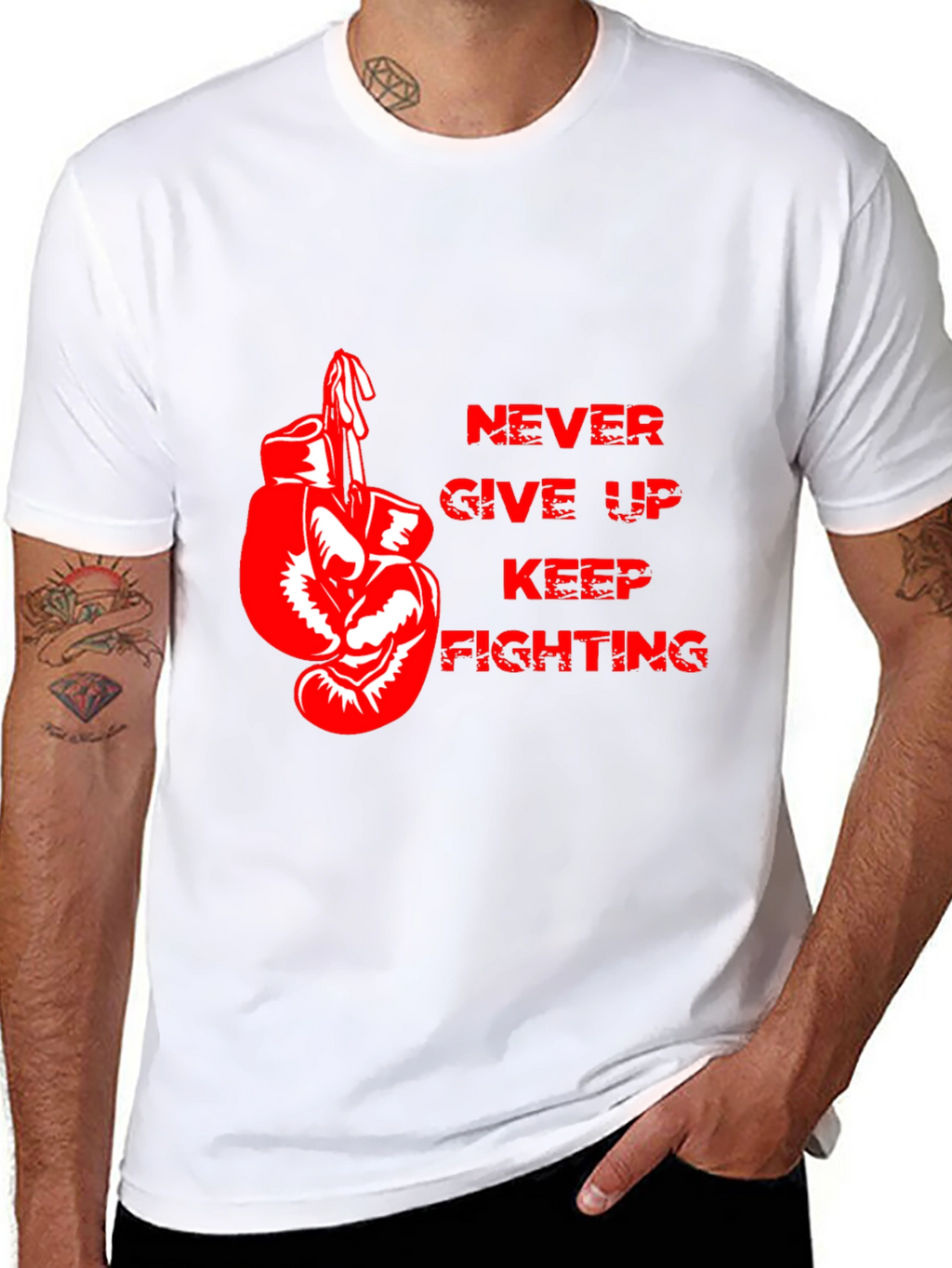 Motivational Boxing Gloves Graphic T-Shirt