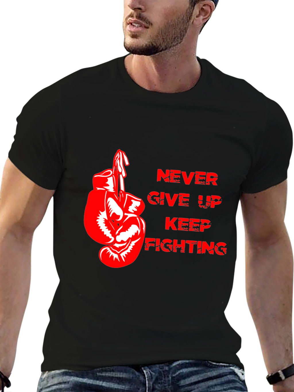 Motivational Boxing Gloves Graphic T-Shirt