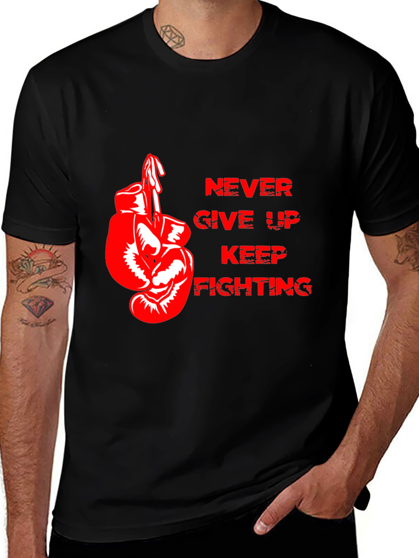 Motivational Boxing Gloves Graphic T-Shirt