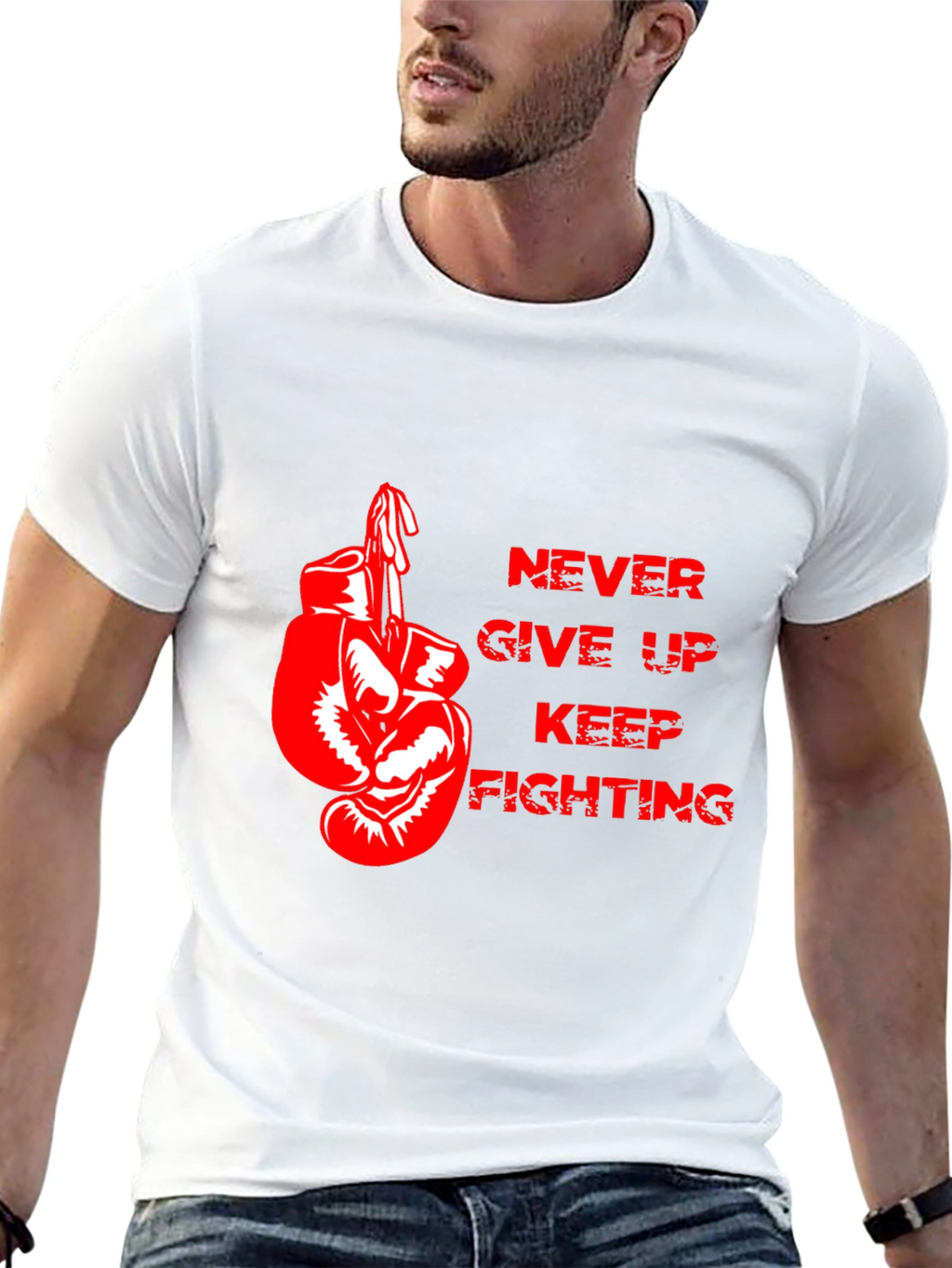 Motivational Boxing Gloves Graphic T-Shirt