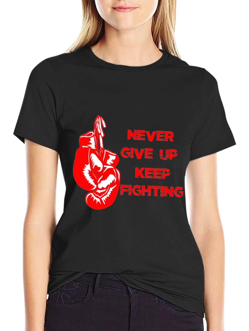 Motivational Boxing Gloves Graphic T-Shirt