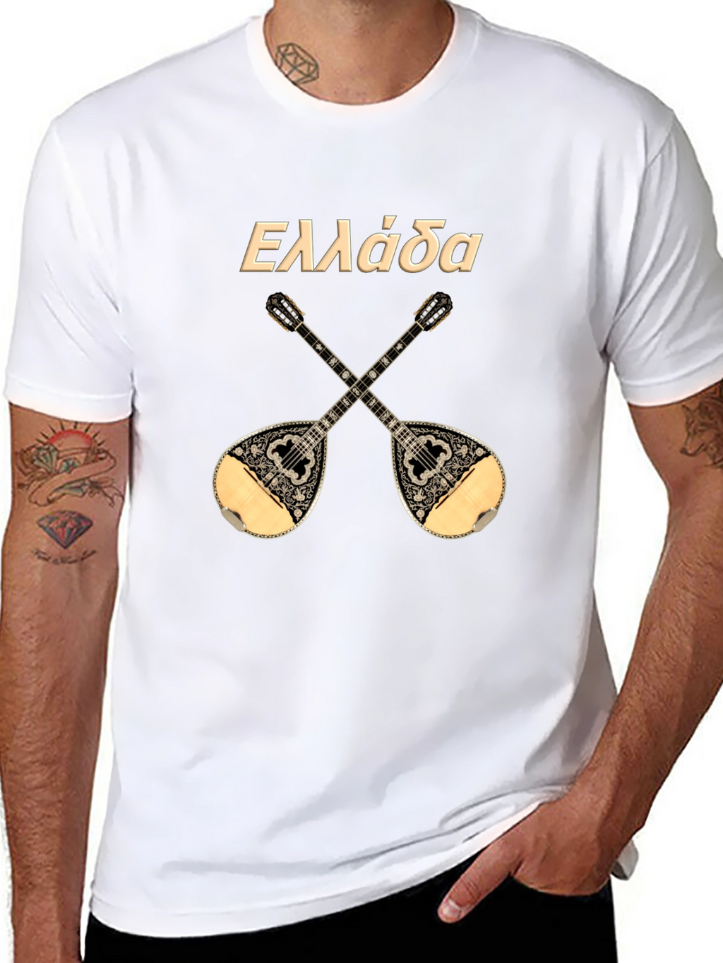 Greece Bouzouki T-Shirt - Black