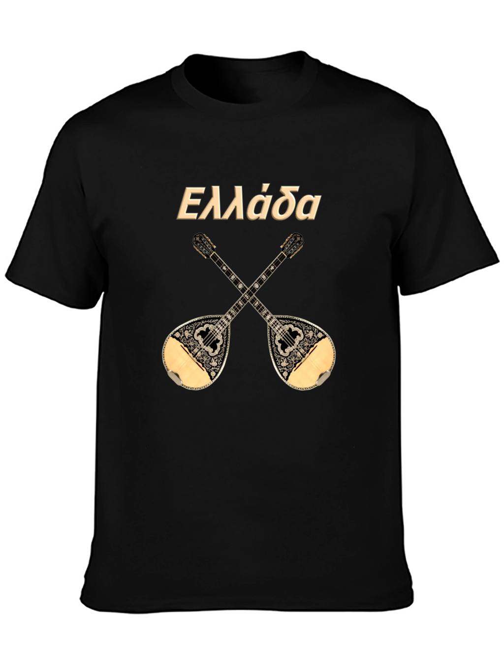 Greece Bouzouki T-Shirt - Black