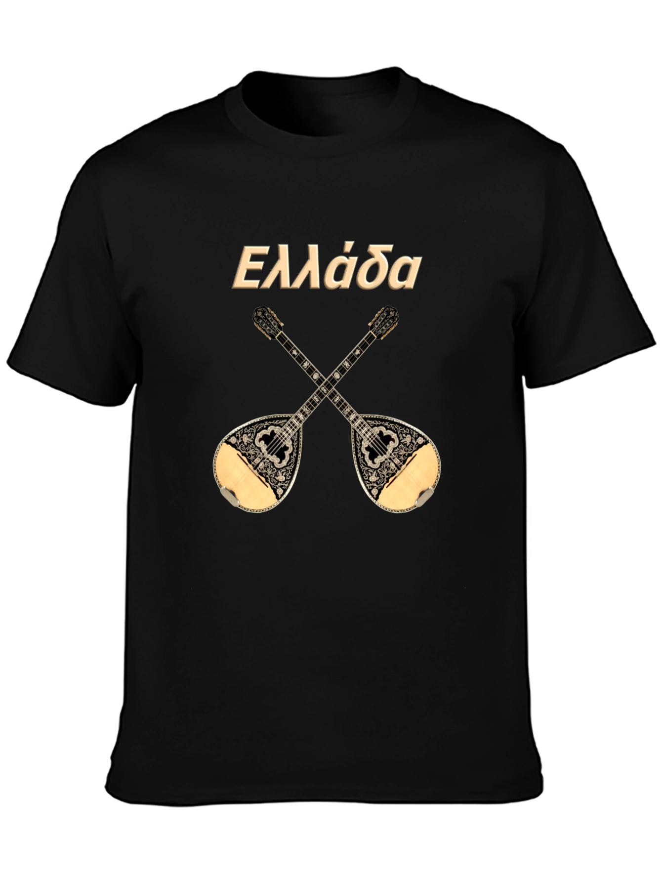 Greece Bouzouki T-Shirt - Black