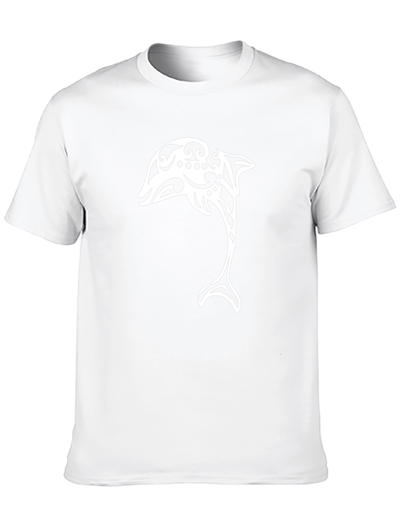 Tribal Dolphin Graphic Tee - Black Cotton Blend