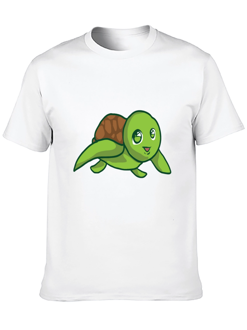 Cute Turtle Graphic Tee - Black Cotton T-Shirt