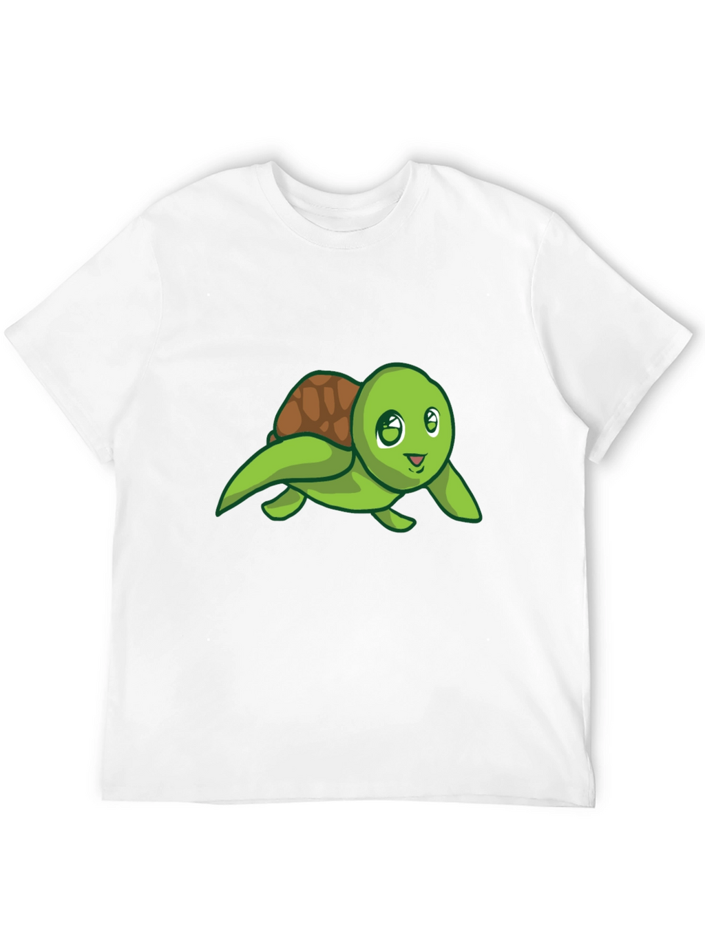 Cute Turtle Graphic Tee - Black Cotton T-Shirt