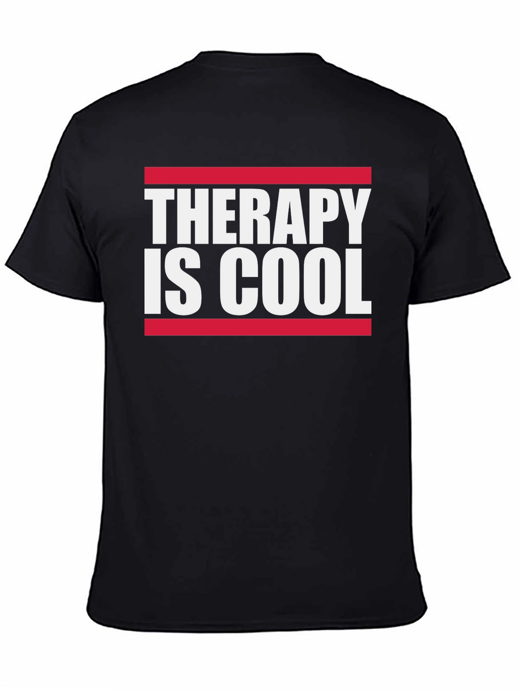 Therapy Is Cool Graphic Tee - Black Cotton T-Shirt