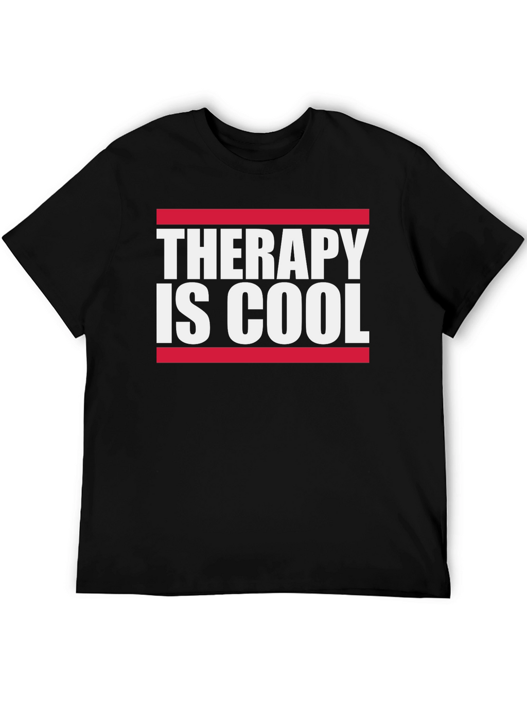 Therapy Is Cool Graphic Tee - Black Cotton T-Shirt