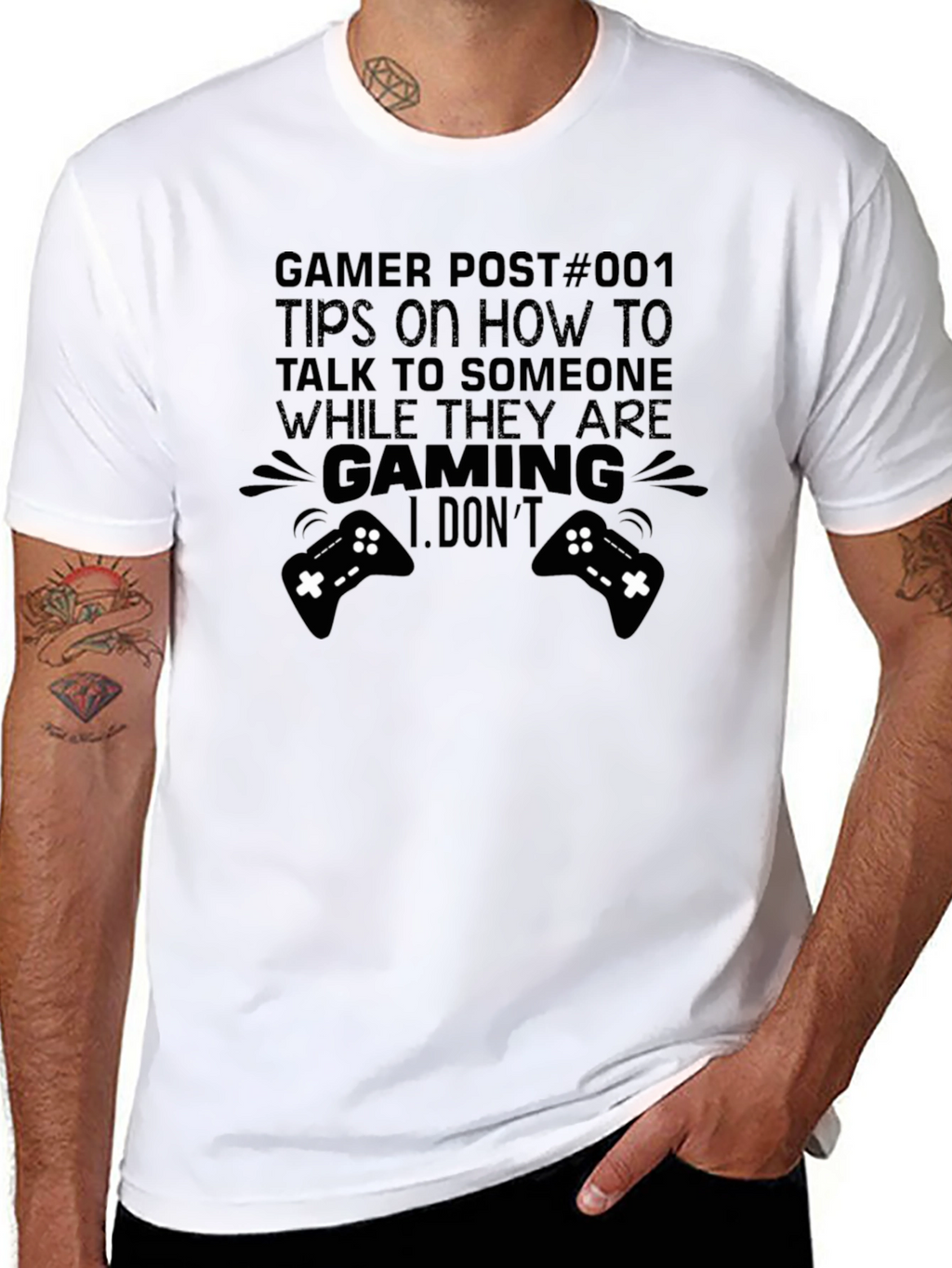 Gamer Tips Graphic T-Shirt - Black