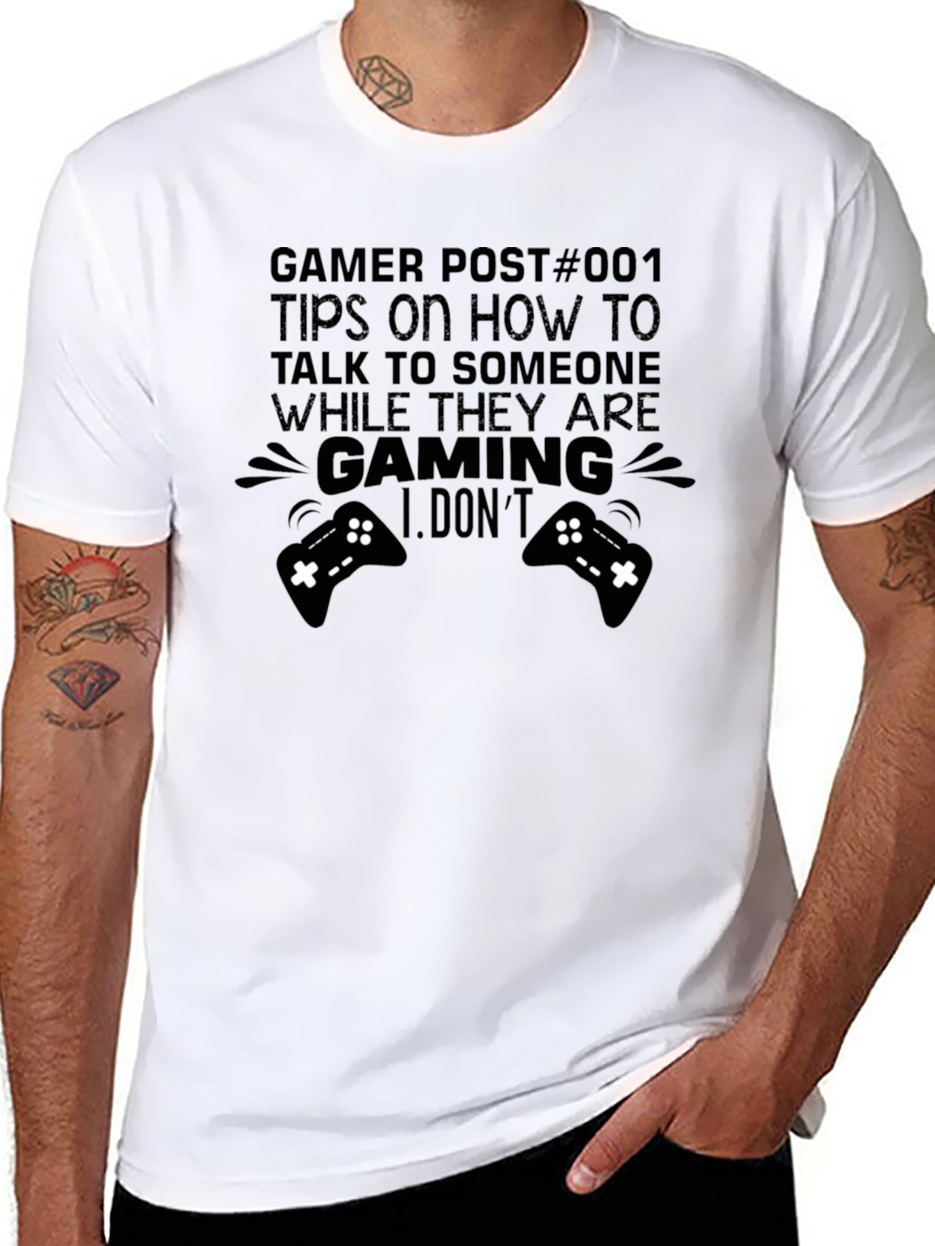 Gamer Tips Graphic T-Shirt - Black
