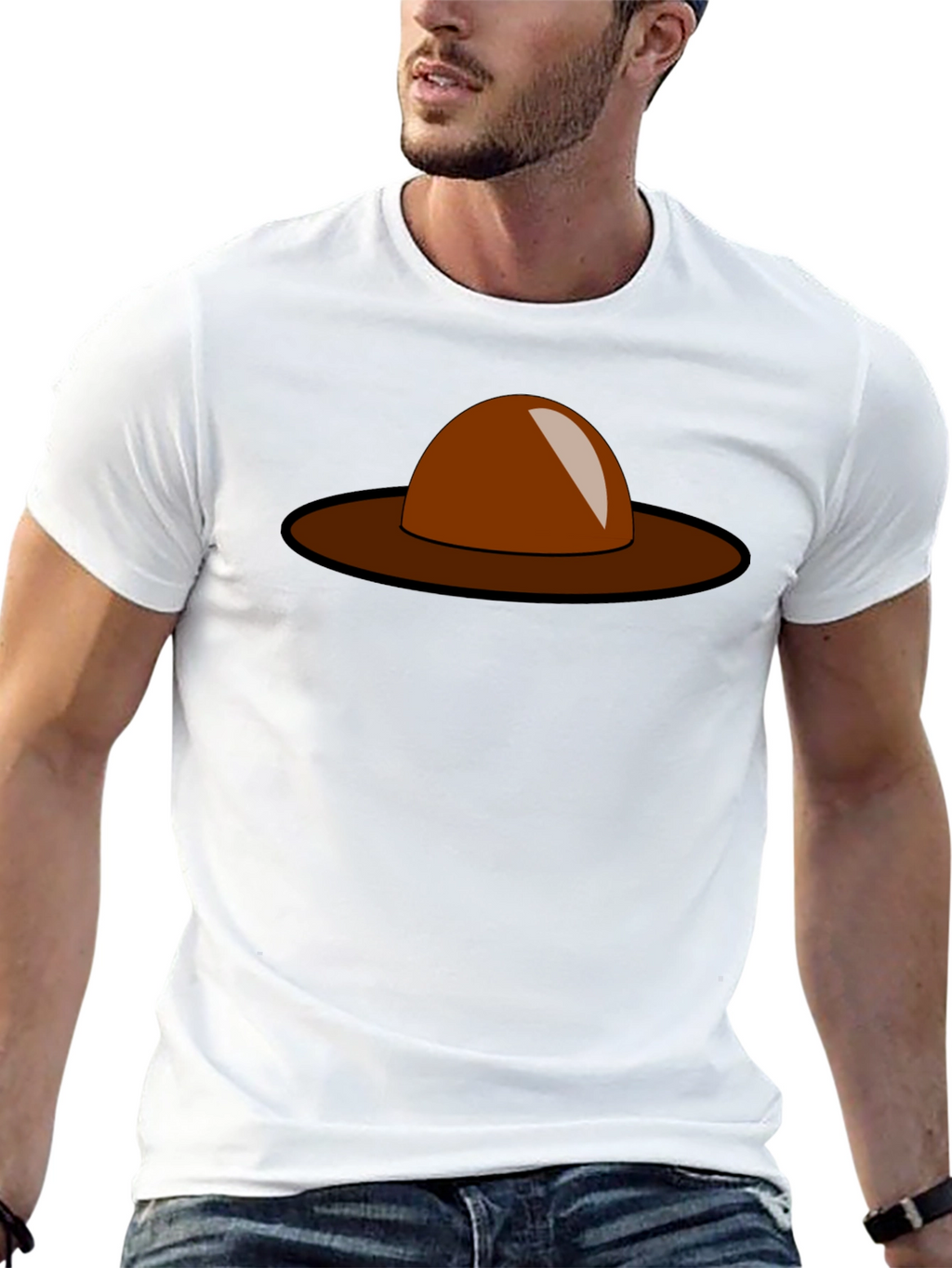 Brown Hat Graphic Tee - Stylish Casual Wear