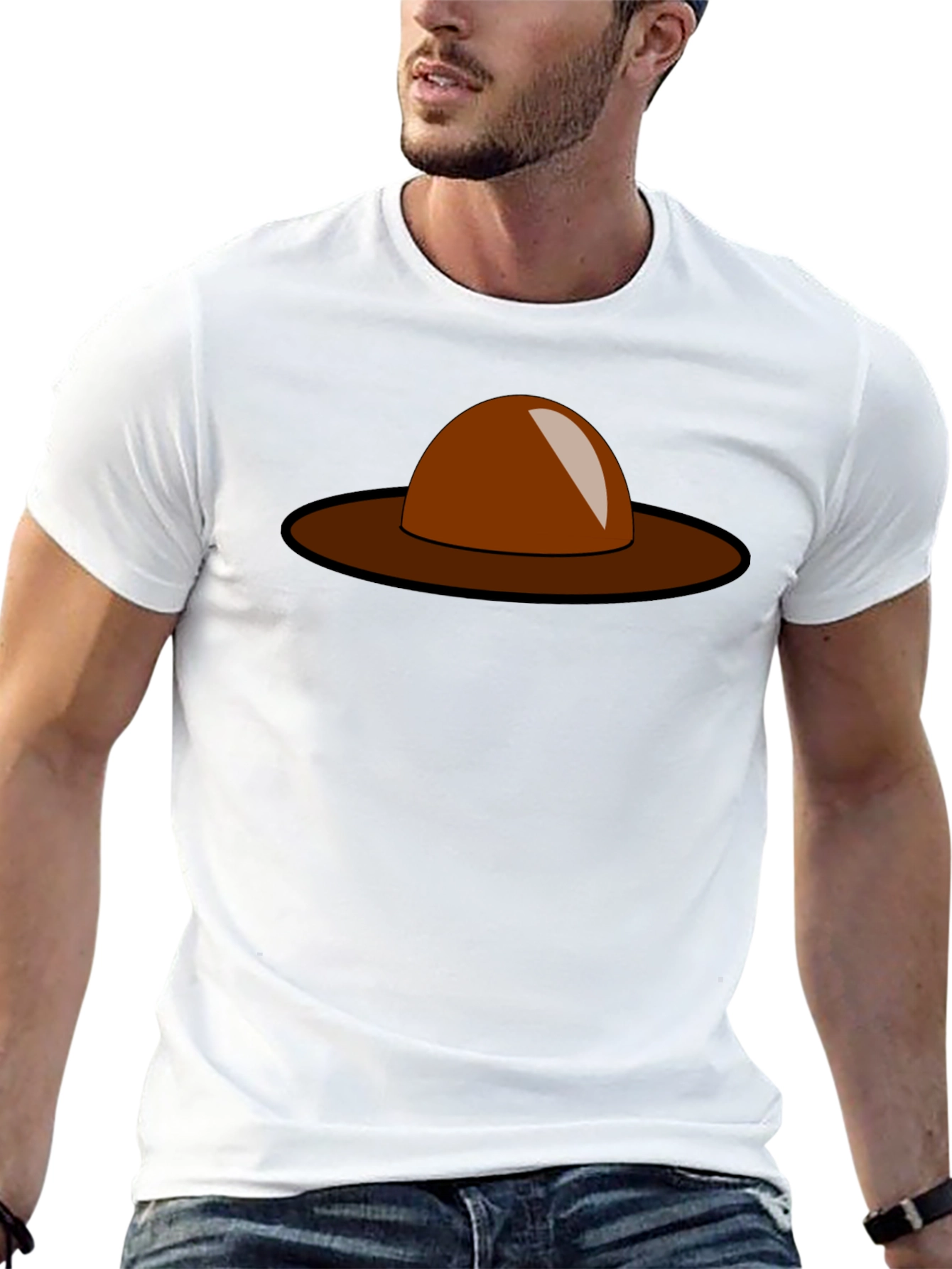 Brown Hat Graphic Tee - Stylish Casual Wear