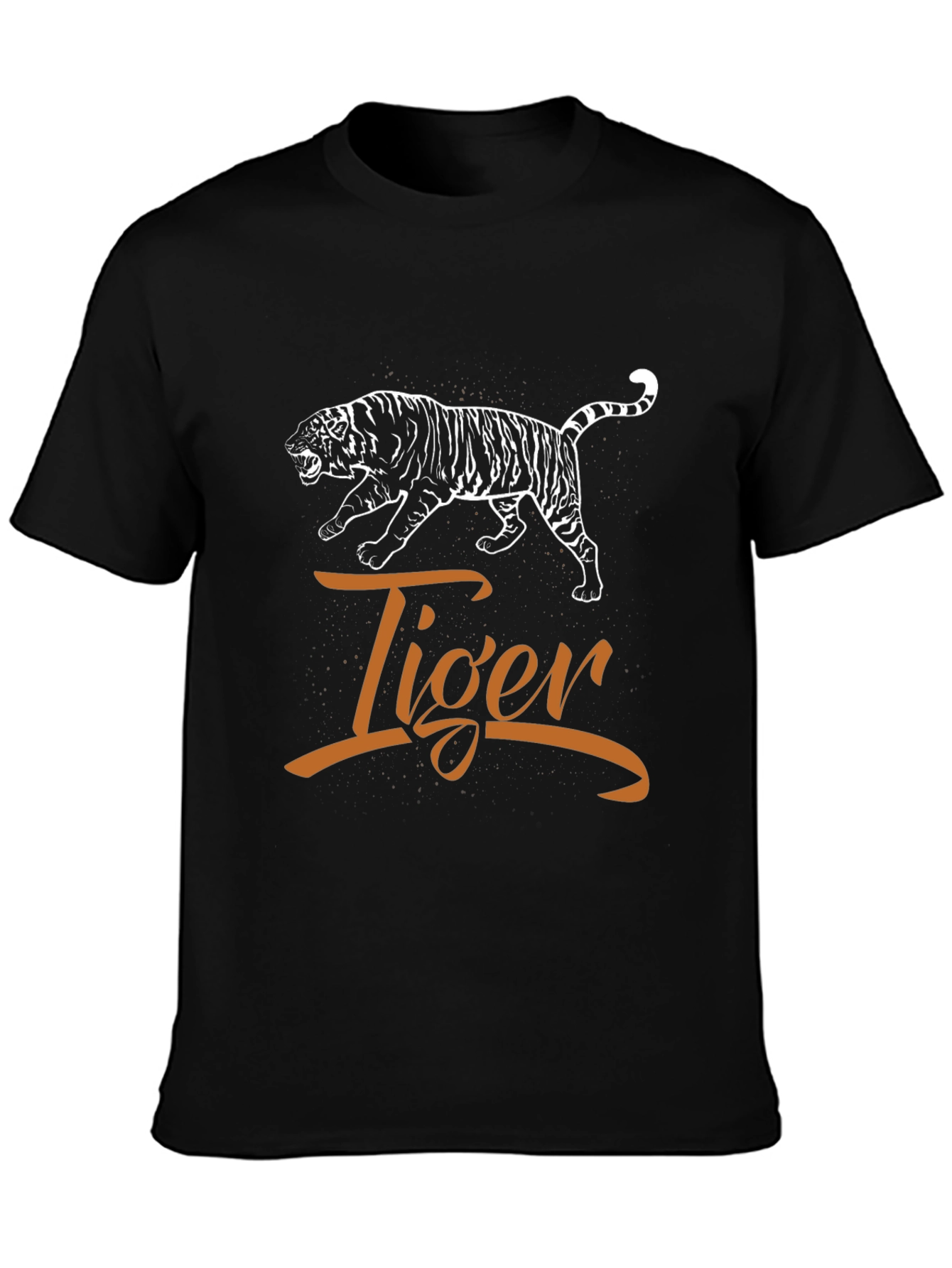 Tiger Graphic Print Tee - Unisex Black Cotton Shirt
