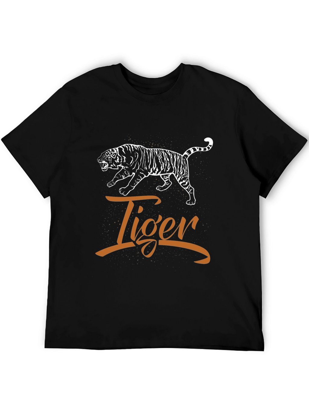 Tiger Graphic Print Tee - Unisex Black Cotton Shirt